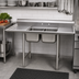 Thumbnail image #3 for Eagle Group 412 Series Two-Compartment Sink with Left Drainboard, 430 Stainless Steel, 62-5/8 Inch Wide