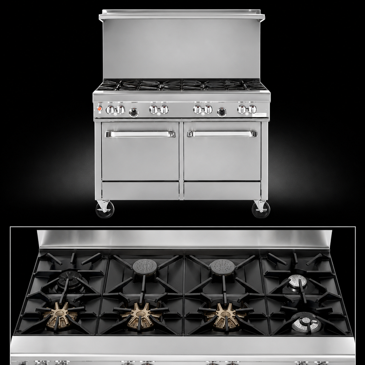 Product image #3 for Southbend Ultimate 48-Inch Gas Restaurant Range with 7 Open Burners and 2 Space Saver Ovens