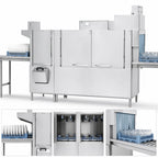 Thumbnail image #3 for Champion 86 PRO-FF High-Temperature Two-Tank Front-Feed Rack Conveyor Dishwasher with 22-Inch Prewash, 348 Racks/Hour