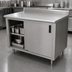 Thumbnail image #3 for Advance Tabco Enclosed Stainless Steel Work Table with Sliding Door Cabinet Base, 48 x 36 Inches, 14 Gauge Top