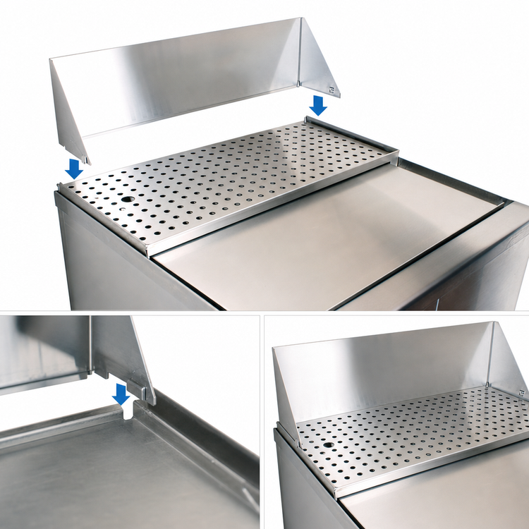 Product image #3 for Glastender Clip-On Backsplash for GW24 Underbar Unit, 24-35 Inch Wide, 4-Inch High