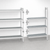 Thumbnail image #3 for Fermostock 4-Tier Add-On Polymer Shelving Unit Expansion Kit, 66-Inch H x 26-Inch W x 14-Inch D, Gray