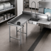 Thumbnail image #3 for Eagle Group Left-Hand Island Soiled Dish Table with 20 x 20 x 5 Pre-Rinse Sink, 96-Inch Machine-to-Corner, 16/430 Stainless Steel