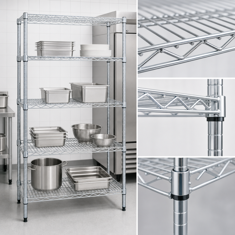 Product image #3 for EAGLEbrite 4-Tier Stationary Wire Shelving Starter Unit, 30 x 24 x 63 Inches, Zinc Finish