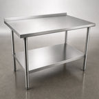 Thumbnail image #3 for John Boos Stallion ST6R1.5-3672SSW 72 x 36 in Stainless Steel Work Table, Open Base with Undershelf, 1-1/2 in Rear Up-Turn