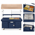 Thumbnail image #3 for Cambro CamKiosk® Insulated 4-Pan Well Mobile Food Cart with Beige Canopy, Navy Blue Body