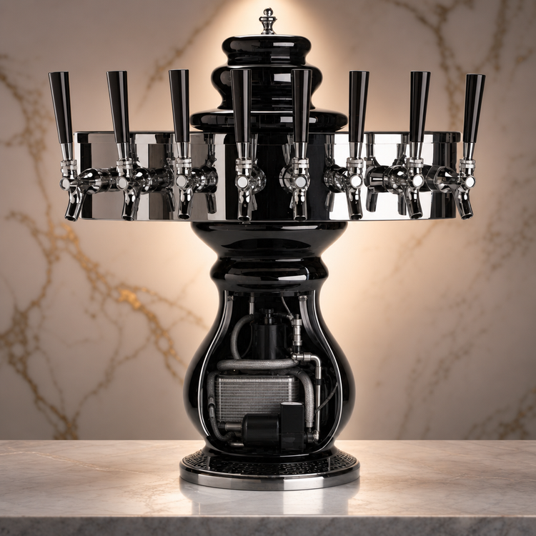 Product image #3 for Braumeister Single-Column Countertop Glycol-Cooled 8-Faucet Ceramic Draft Beer Tower