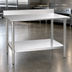 Thumbnail image #3 for Eagle Group Budget Series 84-Inch x 36-Inch Work Table with 4-1/2-Inch Backsplash, 430 Stainless Steel Top, and Adjustable Undershelf