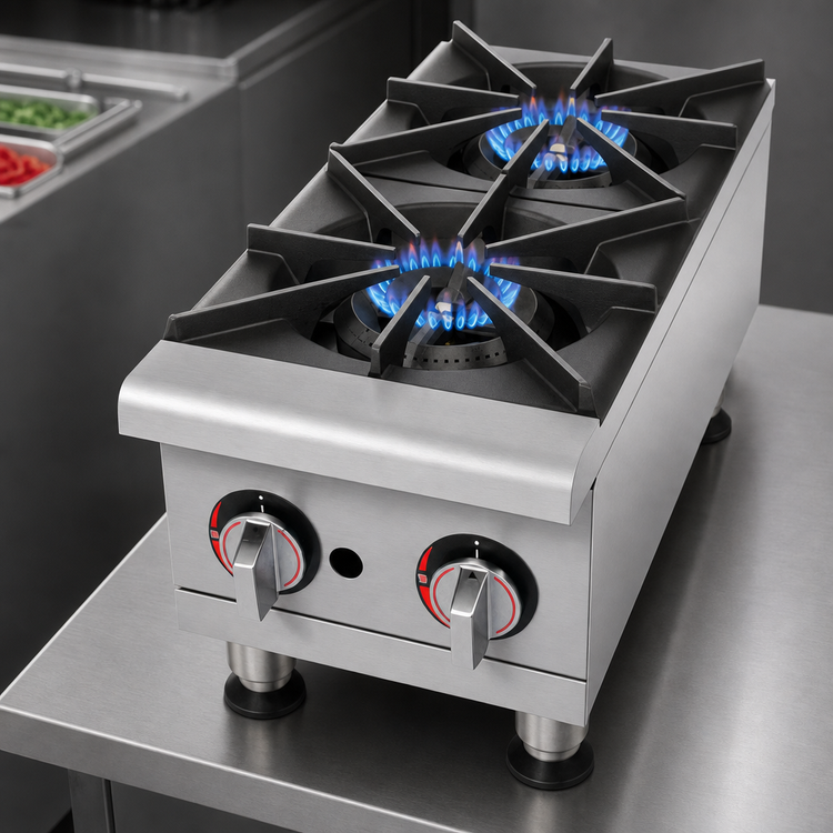 Product image #3 for APW Wyott Workline GHP-4S 24-Inch 4-Burner Gas Countertop Hot Plate, 88,000 BTU