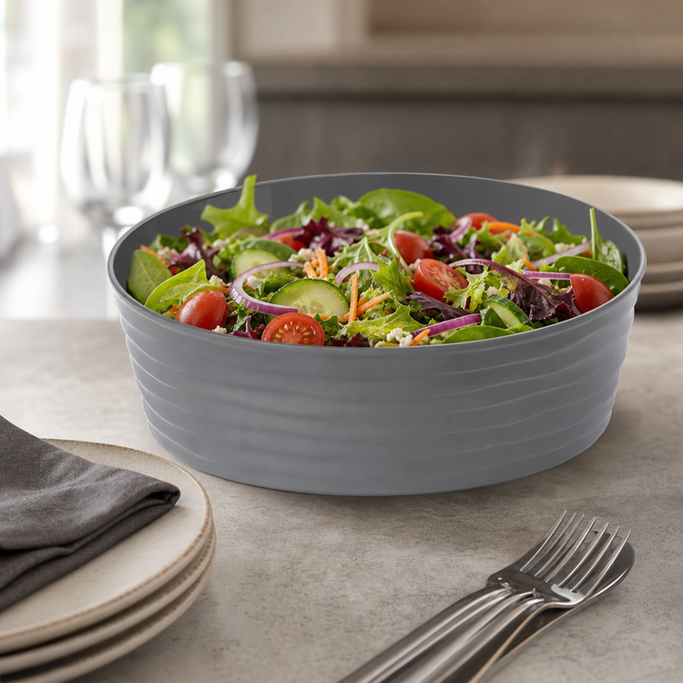Product image #3 for American Metalcraft Del Mar Gray ABS Plastic Serving Bowl, 80 oz., 10-Inch Round