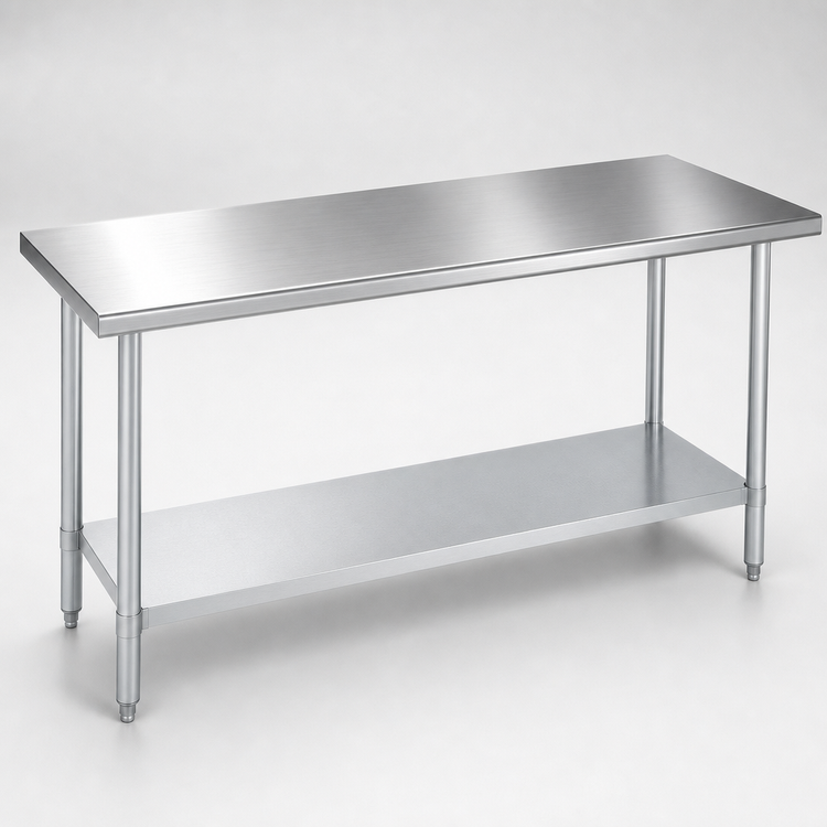 Product image #3 for Duke Manufacturing 144-Inch Stainless Steel Work Table with Galvanized Undershelf and Posts, 30-Inch Deep, Without Backsplash
