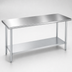 Thumbnail image #3 for Duke Manufacturing 144-Inch Stainless Steel Work Table with Galvanized Undershelf and Posts, 30-Inch Deep, Without Backsplash