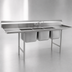 Thumbnail image #3 for Eagle Group 314 Series 3-Compartment Stainless Steel Sink with Left and Right Drainboards, 90 Inch Wide