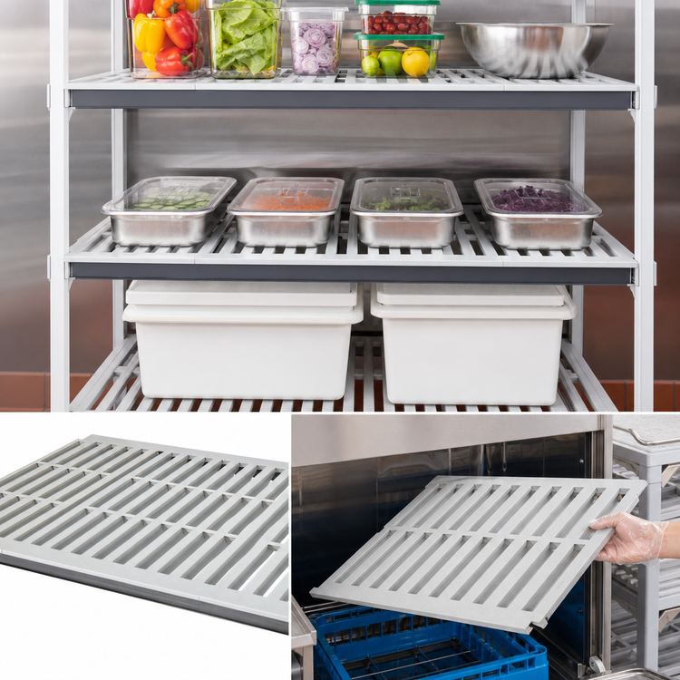 Product image #3 for Camshelving® Elements XTRA Universal Vented Shelf Kit — 4 Shelves, 18 in. D x 60 in. L (Speckled Gray)