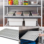 Thumbnail image #3 for Cambro Camshelving® Elements EXSK1860V4480 Universal Vented Polymer Shelf Kit, 4 Shelves, 18 in. D x 60 in. W, Speckled Gray