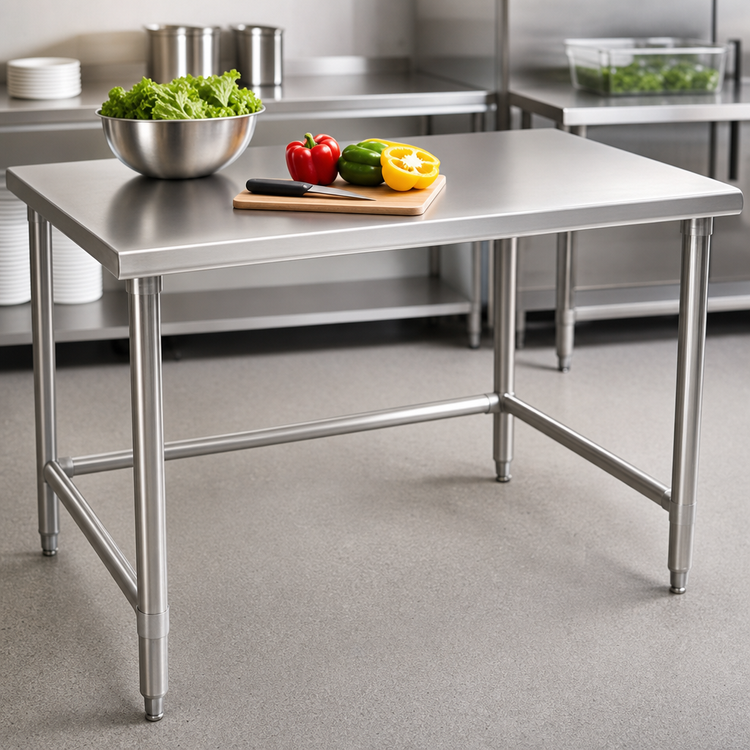 Product image #3 for Deluxe Series 120-Inch x 36-Inch Stainless Steel Flat Top Work Table with Tubular Base