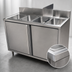 Thumbnail image #3 for BK Resources 4-Compartment Stainless Steel Sink Cabinet with Hinged Doors, 48 x 24 Inches