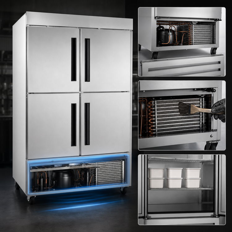 Product image #3 for Centerline CLBM-49F-HS-LR Two-Section Half-Solid Door Reach-In Freezer