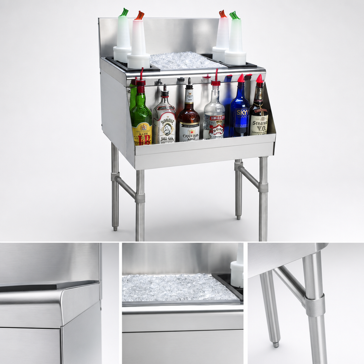 Product image #3 for Advance Tabco Prestige Supreme Stainless Steel Bar Ice Bin / Ice Chest, 80 lb Capacity, Without Cold Plate