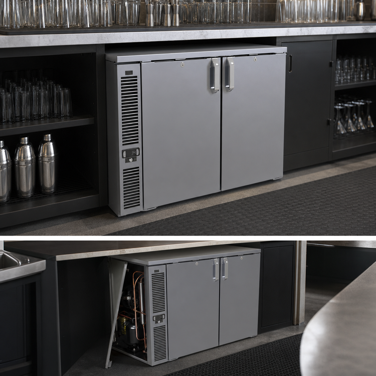 Product image #3 for Glastender F1SL36 36-Inch Wide Two-Section One-Zone Side-Serviced Low-Profile Glass Froster