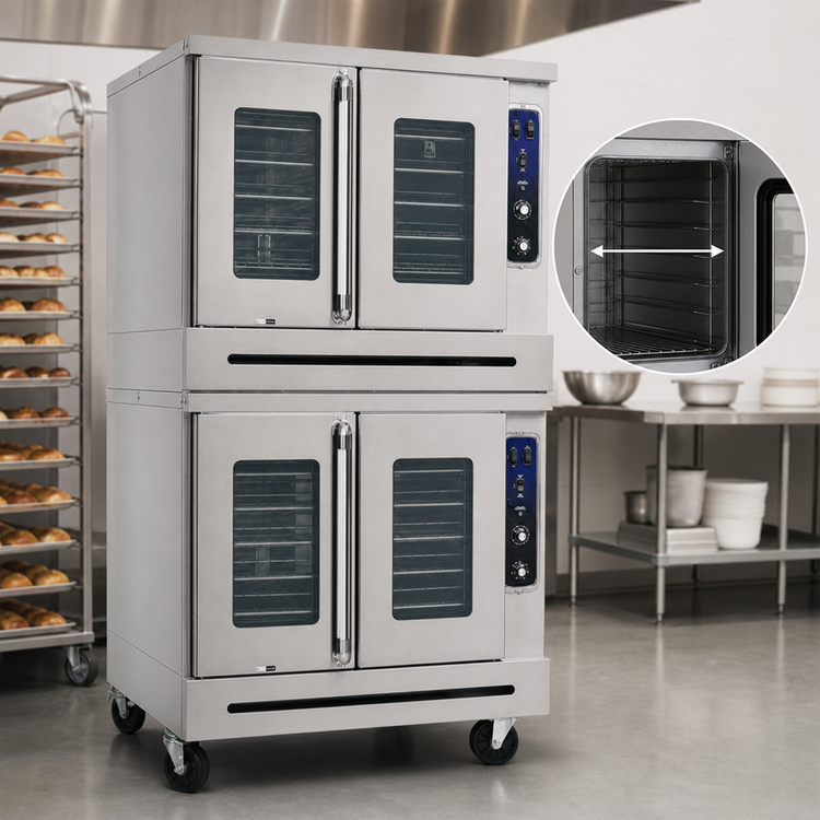 Product image #3 for Imperial PCVDG-2 Double Deck Bakery Depth Gas Convection Oven with Manual Controls