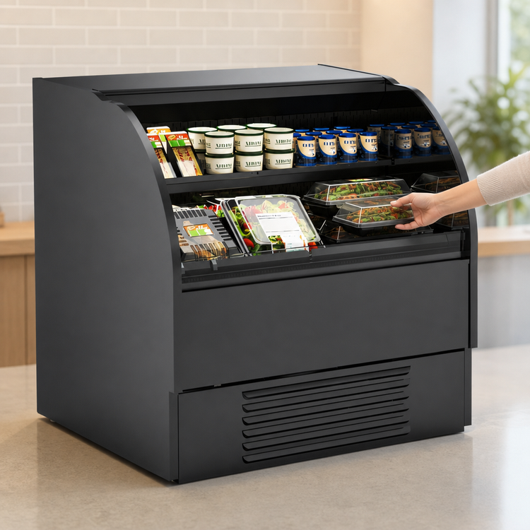 Product image #3 for Structural Concepts Harmony® 75-3/8" Self-Service Low Profile Countertop Refrigerated Display Case with Open Reach-In Front