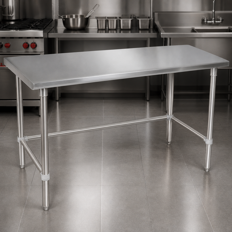 Product image #3 for John Boos Stallion 120-Inch x 30-Inch Stainless Steel Flat-Top Work Table with Safety Edge