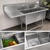 Thumbnail image #3 for John Boos Pro-Bowl 2-Compartment Stainless Steel Sink with Left Drainboard, 100-3/16 Inch W x 29-1/2 Inch D x 44-1/16 Inch H