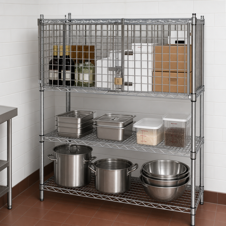 Product image #3 for EagleGard 18" x 30" Security Enclosure Kit with Hinged Doors for Wire Shelving