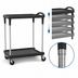 Thumbnail image #3 for Metro myCart Plus Series Black Polymer Utility Cart, 2-Shelf, Adjustable Height, 300 lb. Capacity