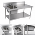 Thumbnail image #3 for John Boos 60-Inch Stainless Steel Prep Table With Left Sink Bowl, Backsplash, and Undershelf