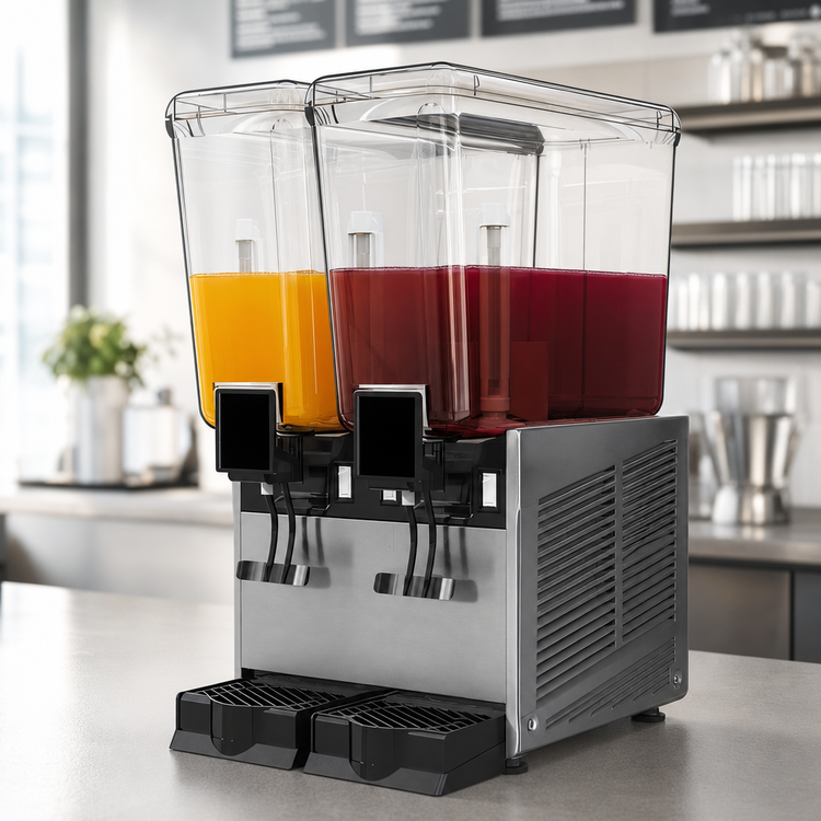 Product image #3 for Vollrath 2-Bowl Countertop Refrigerated Beverage Dispenser, 2 x 5.3-Gallon Bowls, Stirring Paddle
