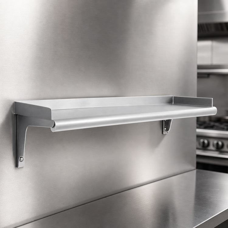 Product image #3 for Eagle Snap-n-Slide 36-Inch x 15-Inch Wall-Mounted Shelf, 16-Gauge 304 Stainless Steel, Rolled Front Edge