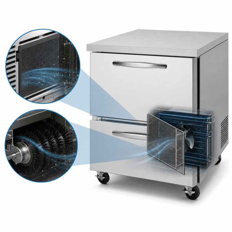 Product image #3 for Turbo Air PRO Series 1-Section 28-Inch Undercounter Drawer Freezer, 6.8 Cu. Ft., Stainless Steel, 115V