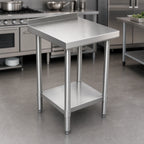 Thumbnail image #3 for BK Resources SFTS-1530 Stainless Steel Filler Table, 15 x 30 x 36-1/4 in, 18-Gauge 430 Top, 1-1/2 in Riser, Adjustable Undershelf