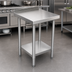 Thumbnail image #3 for BK Resources 15-Inch x 30-Inch Stainless Steel Filler Table with 1-1/2-Inch Rear Riser and Adjustable Undershelf