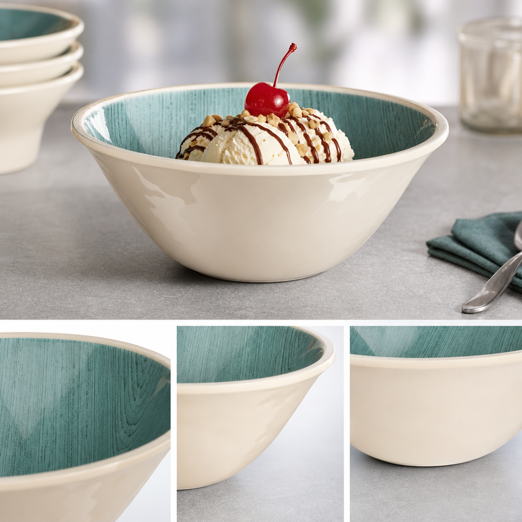 Product image #4 for Grove 27 oz Aqua Melamine Ice Cream Bowl, 7 Inch Diameter