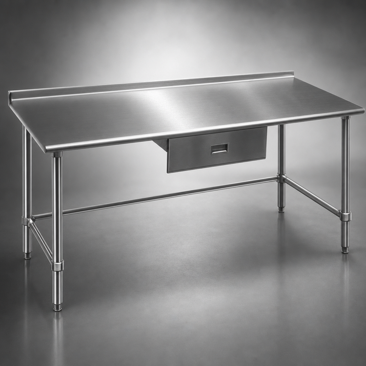 Product image #3 for Eagle Group Budget Series 72-Inch x 36-Inch Stainless Steel Work Table with 1-1/2-Inch Rear Up-Turn