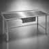 Thumbnail image #3 for Eagle Group Budget Series 72-Inch x 36-Inch Stainless Steel Work Table with 1-1/2-Inch Rear Up-Turn
