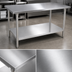 Thumbnail image #3 for John Boos Stallion 120-Inch x 30-Inch 14-Gauge Stainless Steel Flat Top Work Table with Adjustable Undershelf