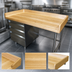 Thumbnail image #3 for Advance Tabco 84 Inch x 30 Inch Wood Top Bakers' Table with Left-Side 3-Drawer Tiers