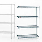 Thumbnail image #3 for Metro Super Erecta AN556K3 4-Shelf Add-On Wire Shelving Unit, 48W x 24D x 63H, Metroseal 3 Epoxy Finish, Microban