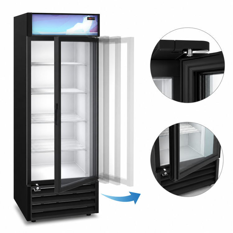 Product image #3 for Hoshizaki 1-Section Glass Door Freezer Merchandiser, 20.71 Cu. Ft., Black