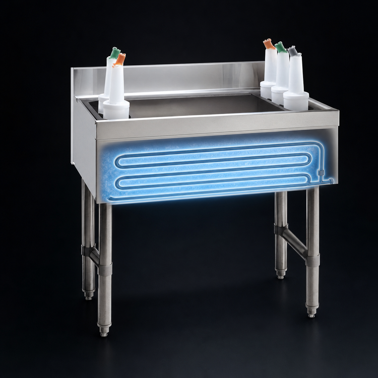 Product image #3 for Advance Tabco Special Value 30-Inch Stainless Steel Cocktail Ice Bin with 10-Circuit Cold Plate