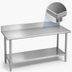 Thumbnail image #3 for Duke 48-Inch x 24-Inch 14-Gauge 300 Series Stainless Steel Work Table with 5-Inch Riser and Stainless Undershelf