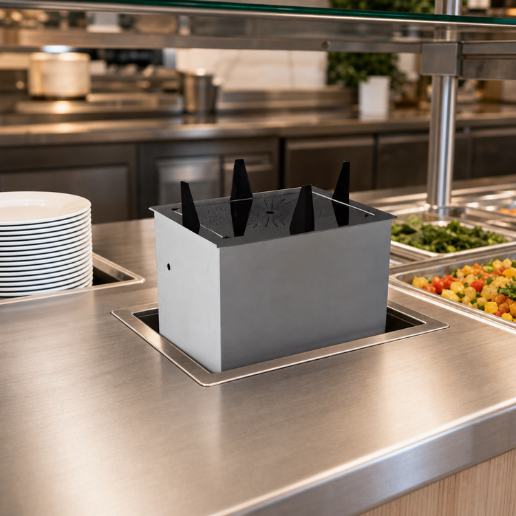 Product image #3 for Drop-In Unheated Stainless Steel Open-Frame Oval Platter Dispenser