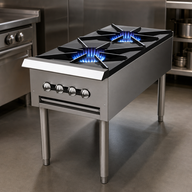 Product image #3 for Garland Signature Regal Series 18-Inch Wide Double Gas Stock Pot Range with 2 Burners, Standing Pilot