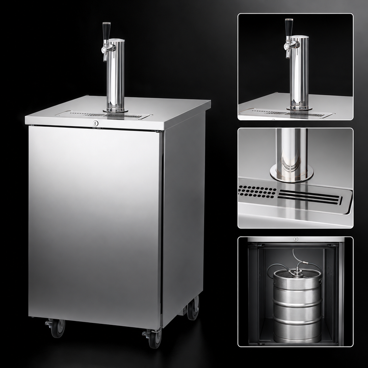 Product image #3 for Beverage-Air 24-Inch Solid Door Direct Draw Draft Beer Cooler with Single Faucet Tower, 1-Keg Capacity