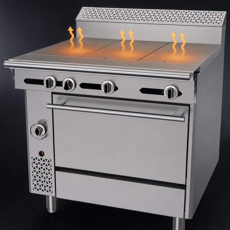 Product image #3 for Garland Cuisine Series 36-Inch Heavy Duty Natural Gas Range with 3 Even-Heat Hot Tops and Standard Oven