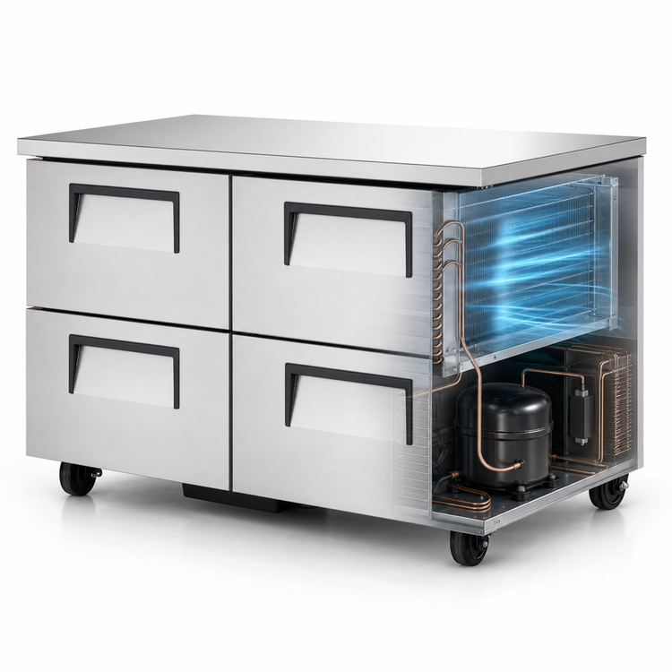 Product image #3 for True 48-Inch 4-Drawer Undercounter Freezer with R290 Hydrocarbon Refrigeration